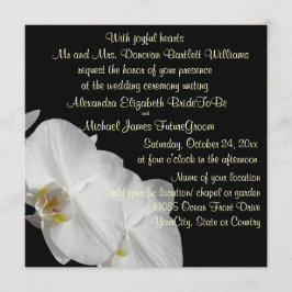Invitación Orquídea blanca en negro