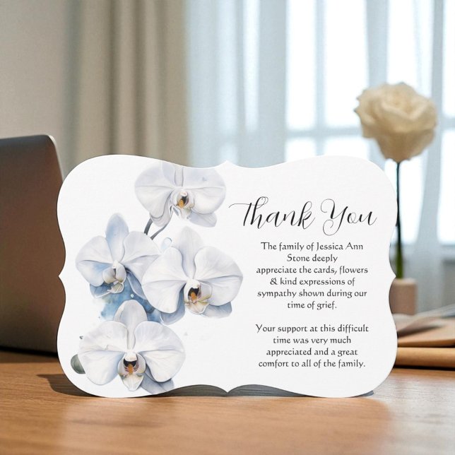 Invitación Orquídea Blanca Funeral Fúnebre Gracias (Subido por el creador)