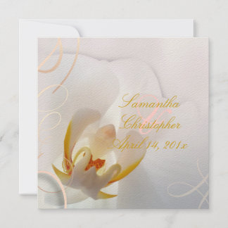 Invitación Orquídea blanca PixDezines| Rosa pálido + Blanco