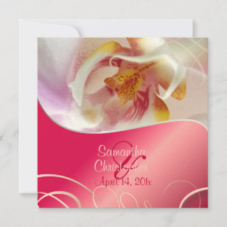Invitación Orquídea blanca PixDezines| Rosa pálido + Blanco
