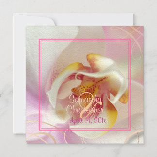Invitación Orquídea blanca PixDezines| Rosa pálido + Blanco