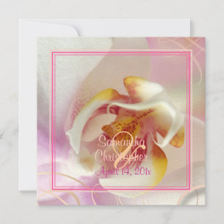 Invitación Orquídea blanca PixDezines| Rosa pálido + Blanco