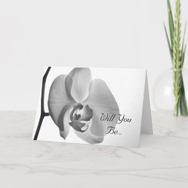 Invitación Orquídea Blanca Serás Mi Novia (Anverso)