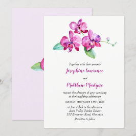 Invitación Orquídea de color morado elegida Boda floral