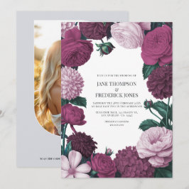 Invitación Orquídea de medianoche, berenjena de terciopelo y