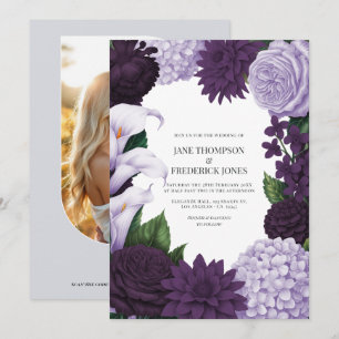 Invitación Orquídea de Medianoche, Berenjena de Terciopelo y 