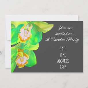 Invitación Orquídea diseño moderno fiesta de jardín