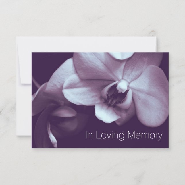 Invitación Orquídea en la memoria amorosa Morada celebración  (Anverso)