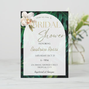 Invitación Orquídea Monstera Tropical Bridal