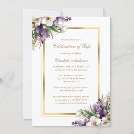 Invitación Orquídea Orquídea de Oro Blanco Celebración de la