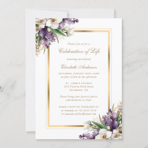 Invitación Orquídea Orquídea de Oro Blanco Celebración de la