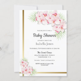 Invitación Orquídea Rosa Baby Shower
