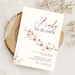 Invitación Orquídea Rosa Elegante Floral Fiesta de Bebé