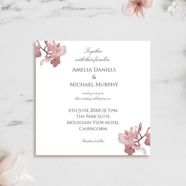 Invitación Orquídea Rosa Opaco (Subido por el creador)