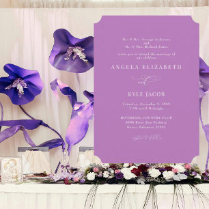 Invitación Orquídea simple y elegante ambos padres Boda