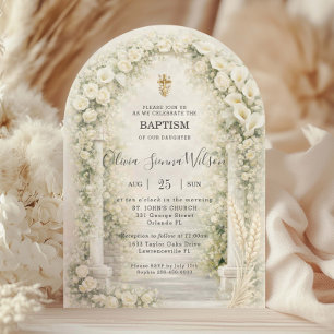 Invitación Orquídeas Blancas Chic & Lirios de Calla Floral Ba