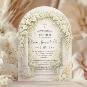 Invitación Orquídeas Blancas Chic & Lirios de Calla Floral Ba