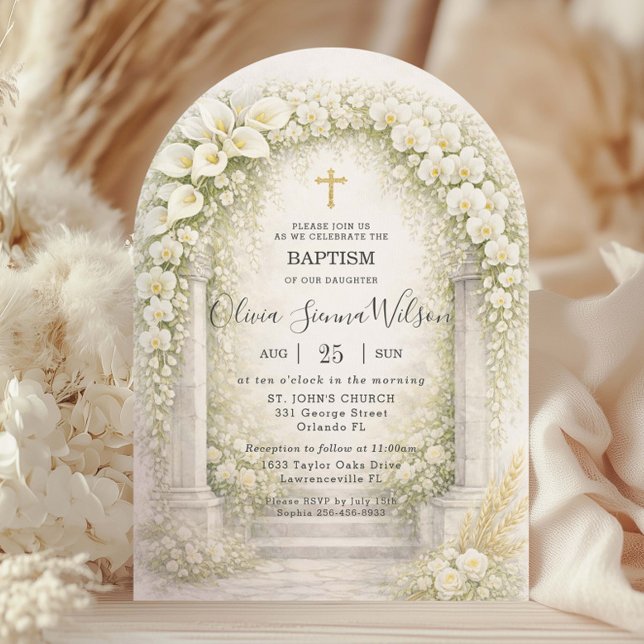 Invitación Orquídeas Blancas Chic & Lirios de Calla Floral Ba (Subido por el creador)