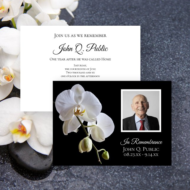 Invitación Orquídeas blancas en aniversario de muerte negra (Subido por el creador)