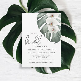 Invitación Orquídeas Blancas Paraíso Tropical Ducha De Novias