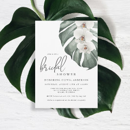 Invitación Orquídeas Blancas Paraíso Tropical Ducha De Novias