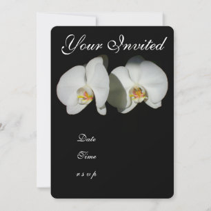 Invitación Orquídeas blancas románticas, foto floral tropical