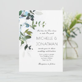 Invitación Orquídeas blancas verde Boda cristiana floral