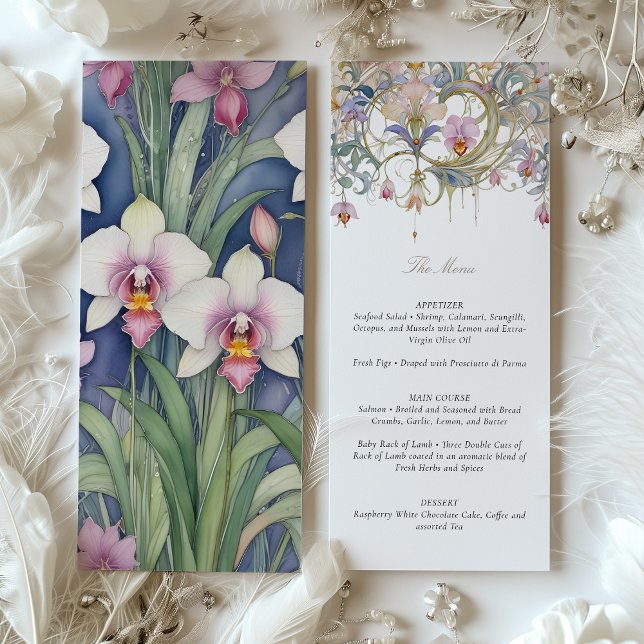 Invitación Orquídeas Boda Menú Delicado Pastel (Subido por el creador)