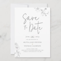 Orquídeas Boda Save the Date Caligrafía Moderna