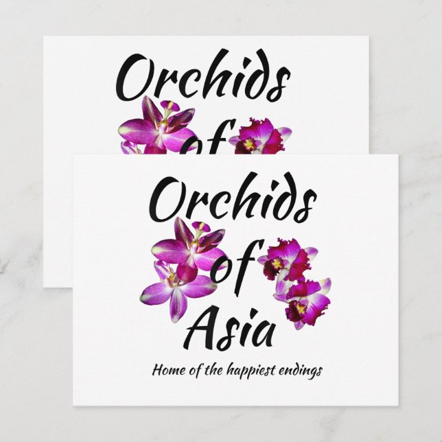 Invitación Orquídeas de Asia (Anverso / Reverso)