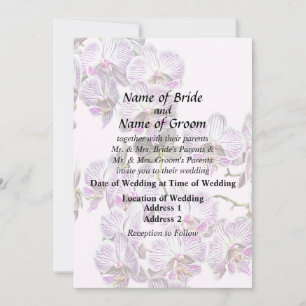 Invitación Orquídeas de falaenopsis rosa y blanca