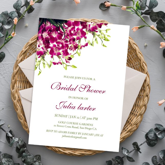 Invitación Orquídeas Flores Botánicas Salvajes Despedida de S (Subido por el creador)