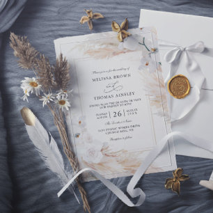 Invitación Orquídeas Hierba de Pampas Presupuesto Código QR B