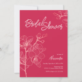 Invitación Orquídeas magenta momentos I Boda ducha de novias
