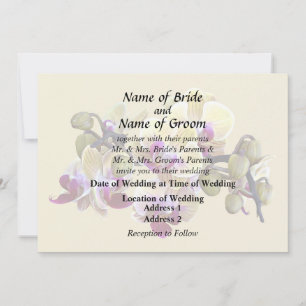Invitación Orquídeas Phalaenopsis de color amarillo pálido y
