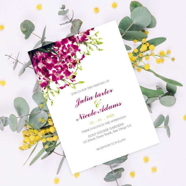 Invitación Orquídeas Púrpura Boda de fotografía bucal (Subido por el creador)