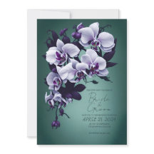 Orquídeas púrpuras en un fondo verde.