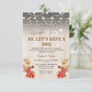 Invitación Orquídeas Rojas Pampas Madera de hierba después de