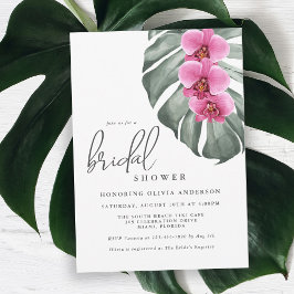 Invitación Orquídeas rosadas calientes Paraíso tropical Ducha