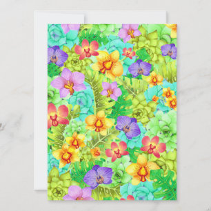 Invitación Orquídeas Suculentas Monsteras Art Imprimir tarjet