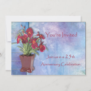 Invitación Orquídeas y aniversario de la acuarela 25to