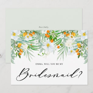 Invitación Orquídeas y Kumquats ¿Serás Mi Dama de Honor