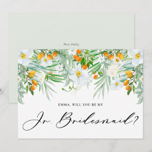 Invitación Orquídeas y Kumquats ¿Serás Mi Dama de Honor Jr?