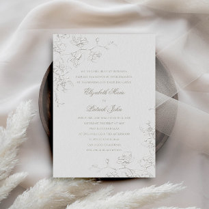Invitación Orquids Bliss Ivory Formal Boda Tradicional