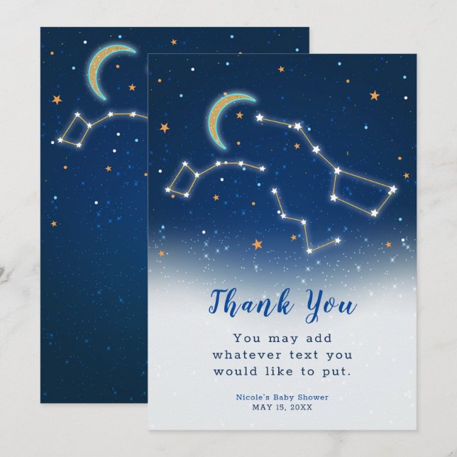 Invitación Osa Mayor Observación de Estrellas Constelación Gr (Anverso / Reverso)
