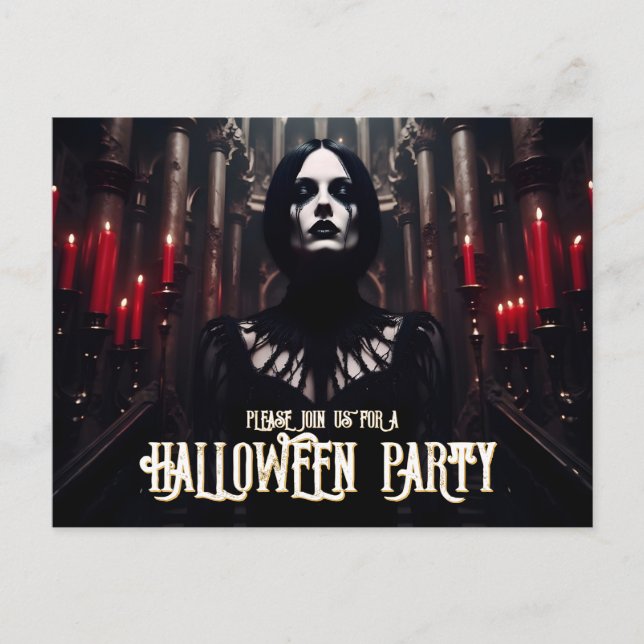 Invitación oscura de Halloween – Fiesta gótica (Anverso)