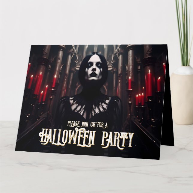 Invitación oscura de Halloween – Fiesta gótica (Anverso)