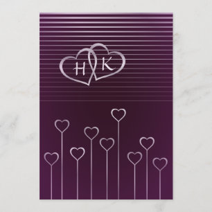 Invitación oscura de la boda del corazón de la