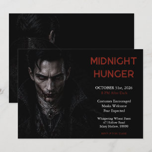 Invitación oscura de vampiro gótico de Halloween