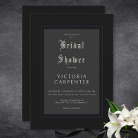 Oscuro Gothic Minimal Negro & Morple Bridal Shower